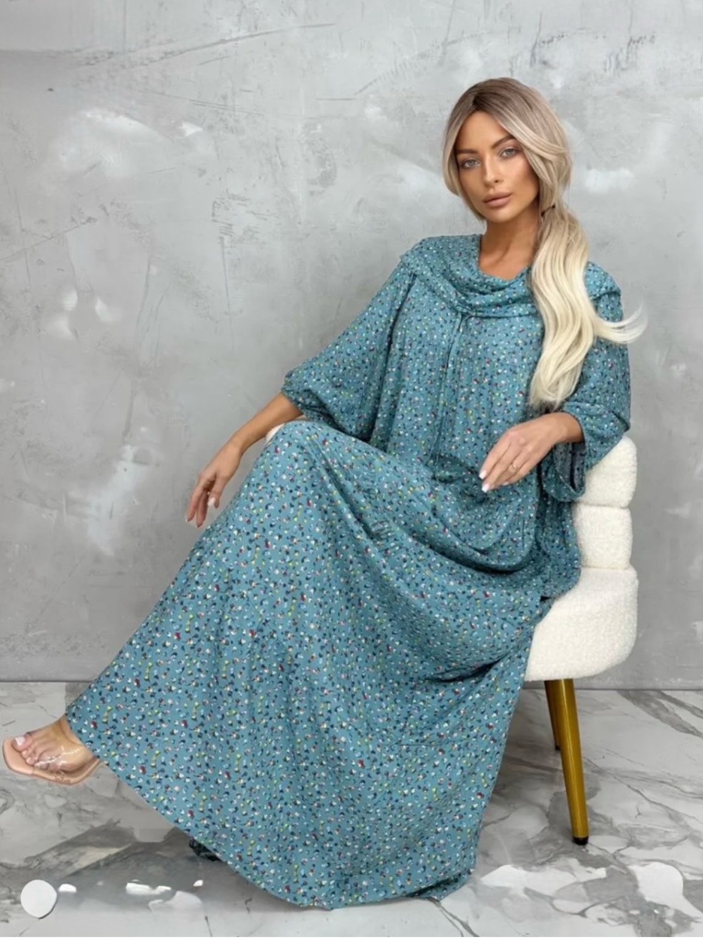 Boho Tiered Floral Maxi Dress - Picture 15 of 16
